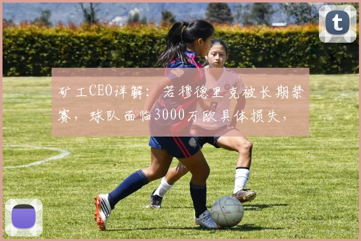 矿工CEO详解：若穆德里克被长期禁赛，球队面临3000万欧具体损失，影响几何？